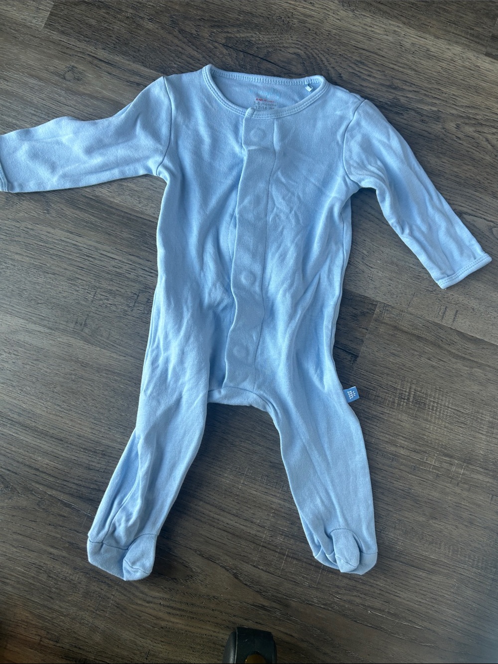 Magnetic Baby Footed One-Piece Sleeper in Light Blue